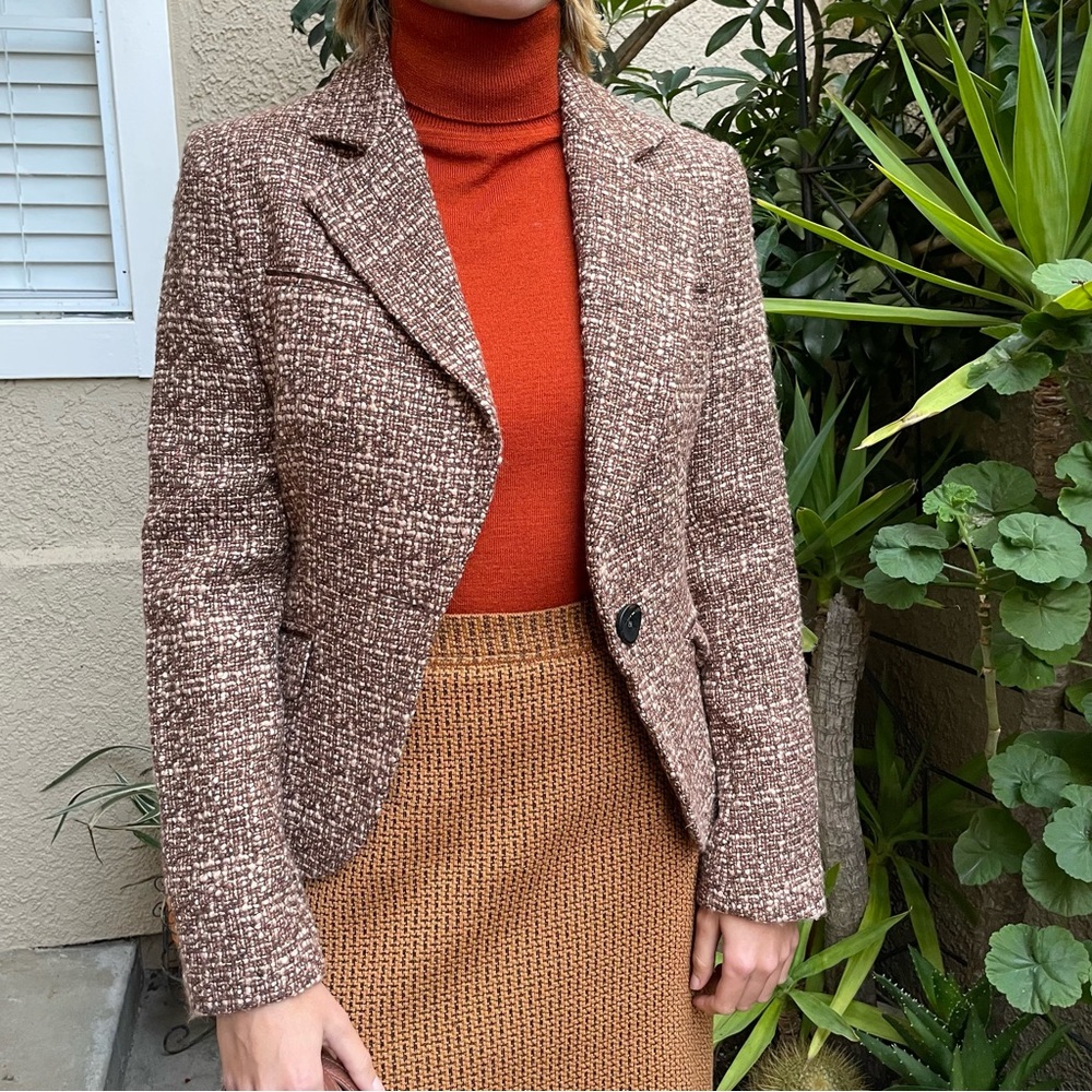 Vintage multicolored cream/brown Zara wool jacket